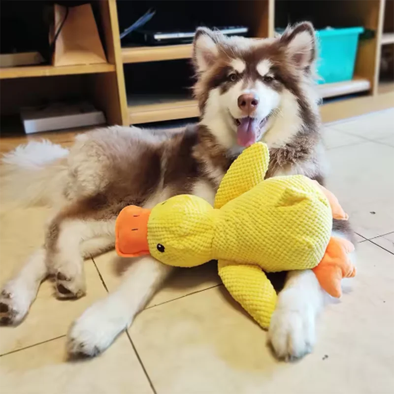 Squeaky Plush Duck Dog Toy – Teeth Cleaning Chew Toy for Dogs