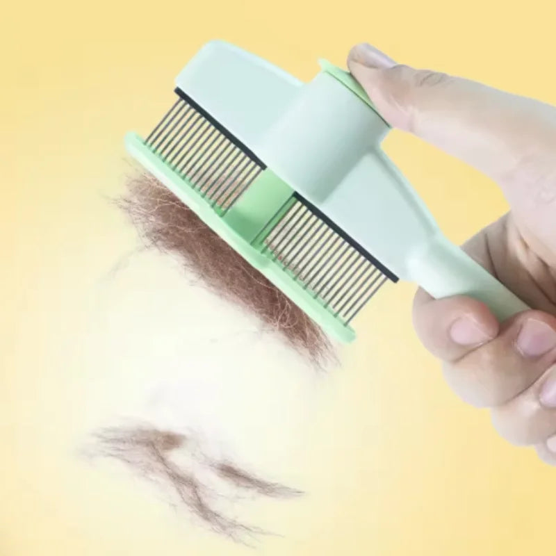 Self-Cleaning Dog Comb – One-Button Pet Hair Remover Brush