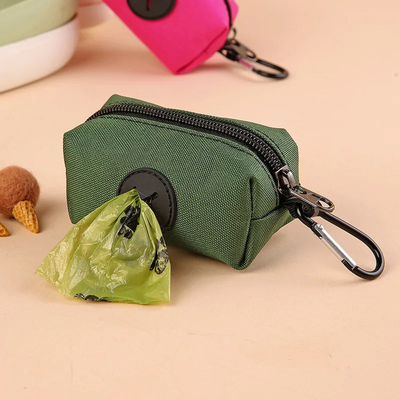 Canvas Dog Poop Bag Holder – Waste Bag Dispenser with Carabiner