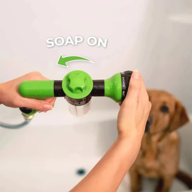 Dog Shower Sprayer Hose Nozzle – 3-Mode Pet Bath Wash Foam Sprayer