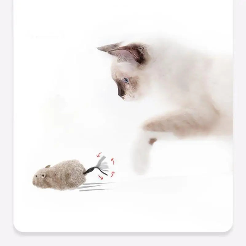 Lifelike Plush Mouse Cat Toy – Realistic Rat Toy with Tail for Cats