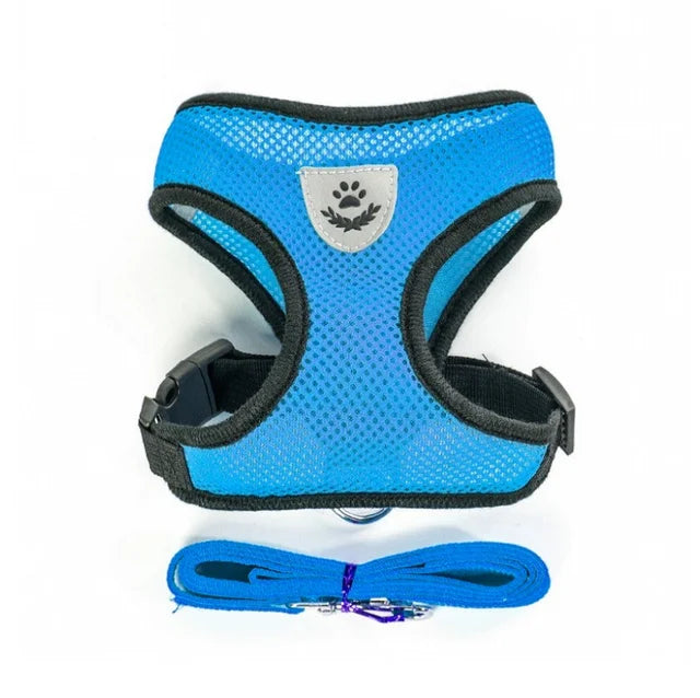 Cat & Dog Harness with Leash – Breathable Reflective Mesh Vest