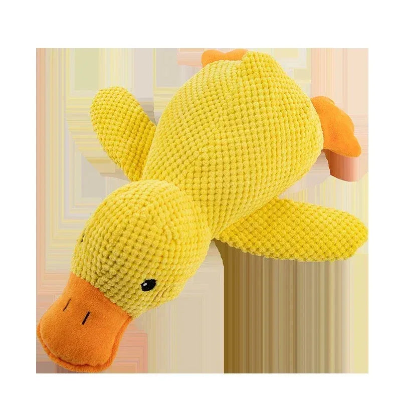 Calming Duck Plush Dog Toy – Squeaky Sleeping Companion Toy