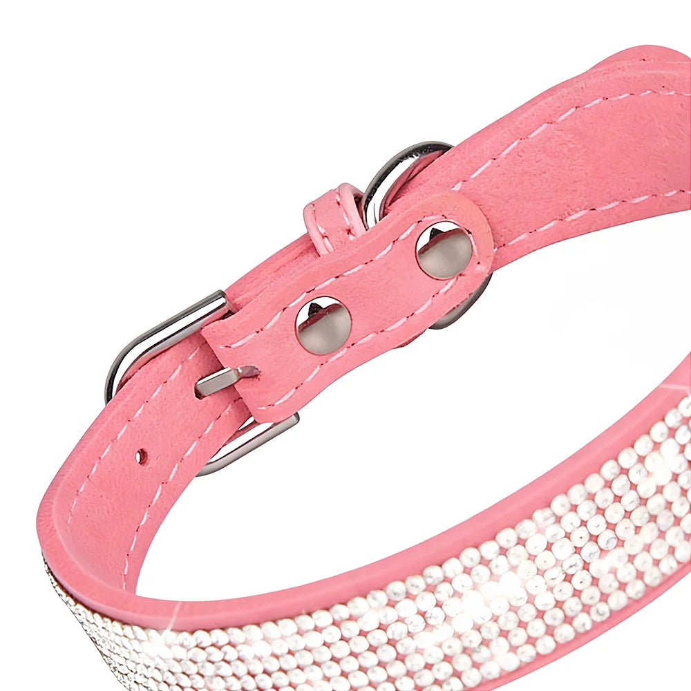 Rhinestone Pet Collar – Soft Adjustable Collar for Dogs & Cats