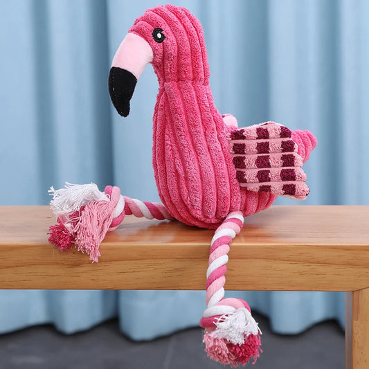 Squeaky Corduroy Animal Dog Toy – Bite-Resistant Plush Toy