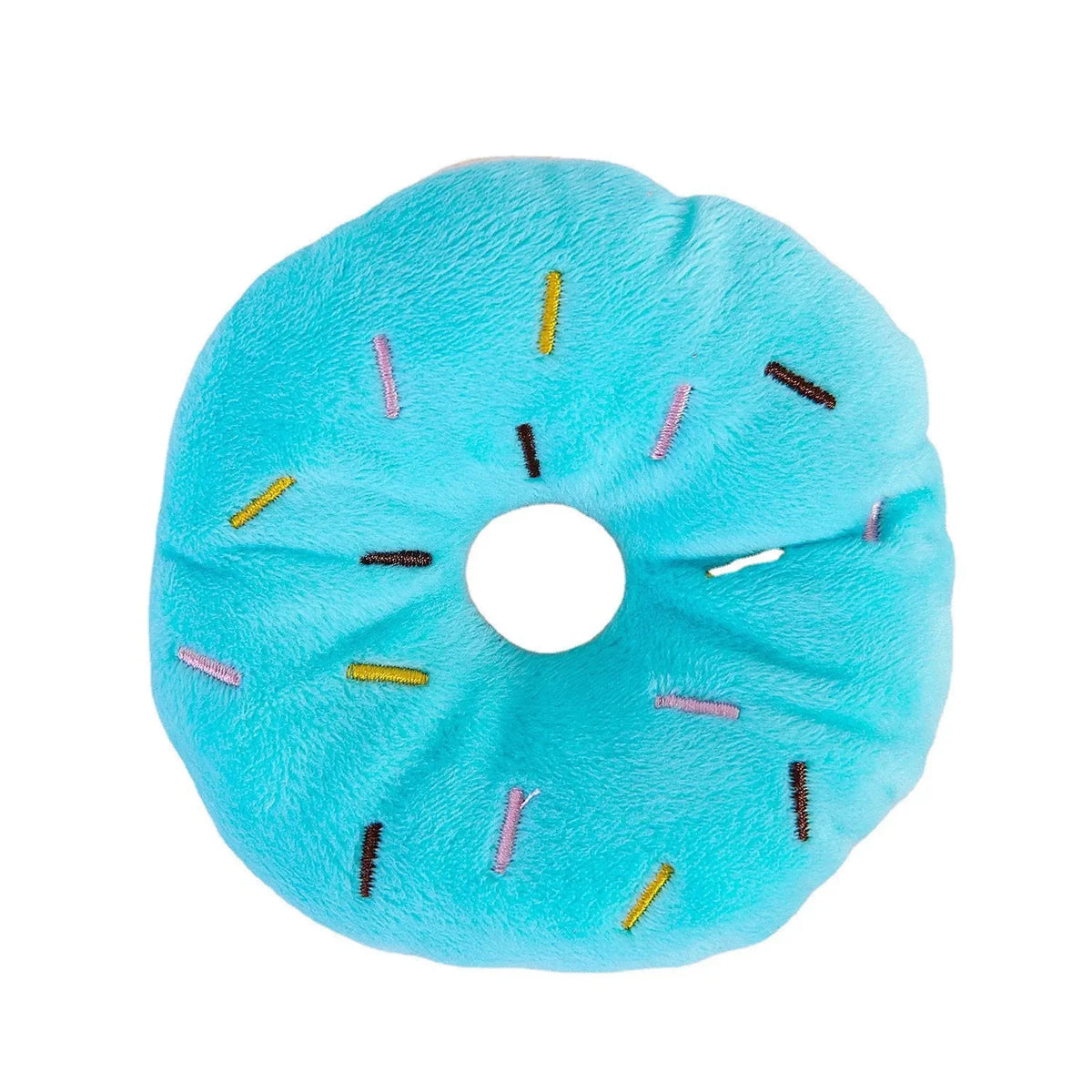 Plush Doughnut Dog Toy – Squeaky Chew Toy Small/Medium Dogs