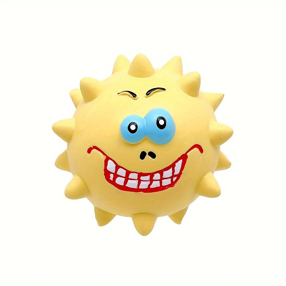 Spiky Latex Dog Ball – Squeaky Chew Toy Small & Medium Dogs
