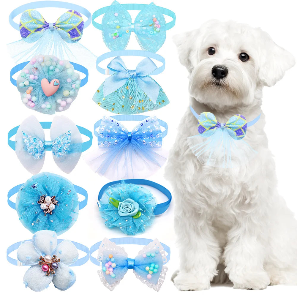 Dog Bow Tie Collars 10 Pack – Adjustable Lace Bow Collars Dogs & Cats