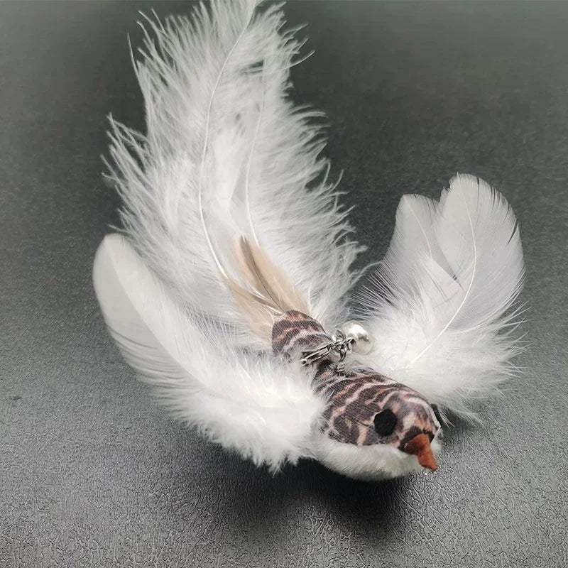 Cat Feather Toy Refills – Replacement Bird, Worm & Ball Teaser Heads