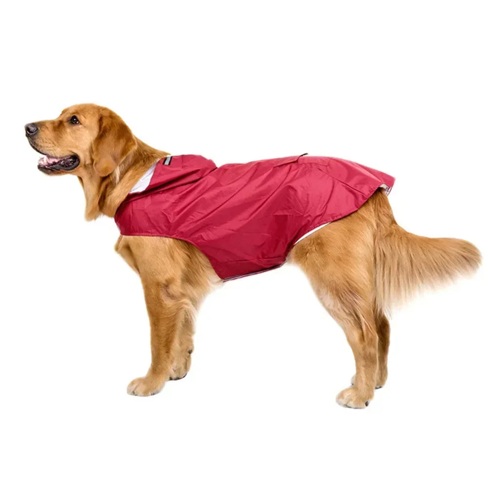 Hooded Dog Raincoat 9 Sizes – Waterproof Jacket with Reflective Strip