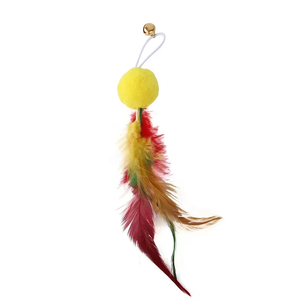 Cat Feather Toy Refills – Replacement Bird, Worm & Ball Teaser Heads