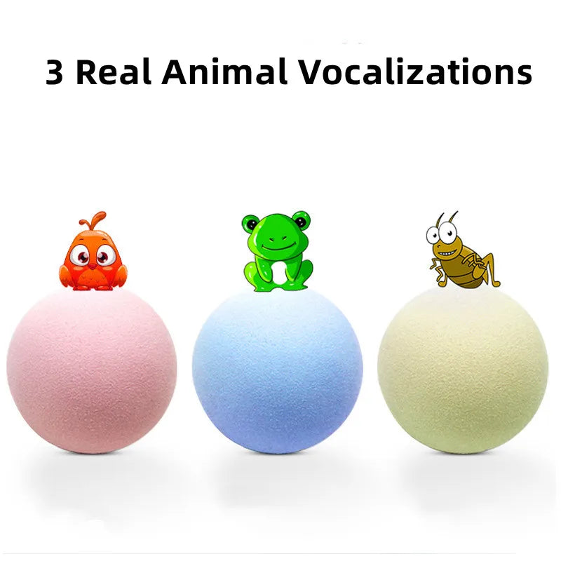 Chirping Cat Toy Balls – Bird & Cricket Sound Interactive Cat Toys