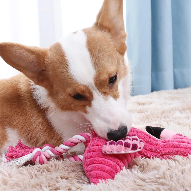 Squeaky Corduroy Animal Dog Toy – Bite-Resistant Plush Toy