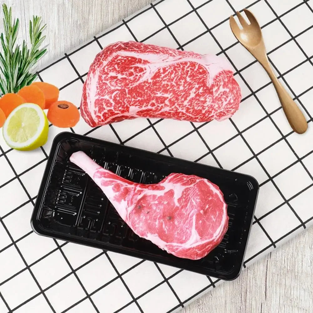 Squeaky Steak & Bone Dog Toys – Plush Chew Toys for Puppies
