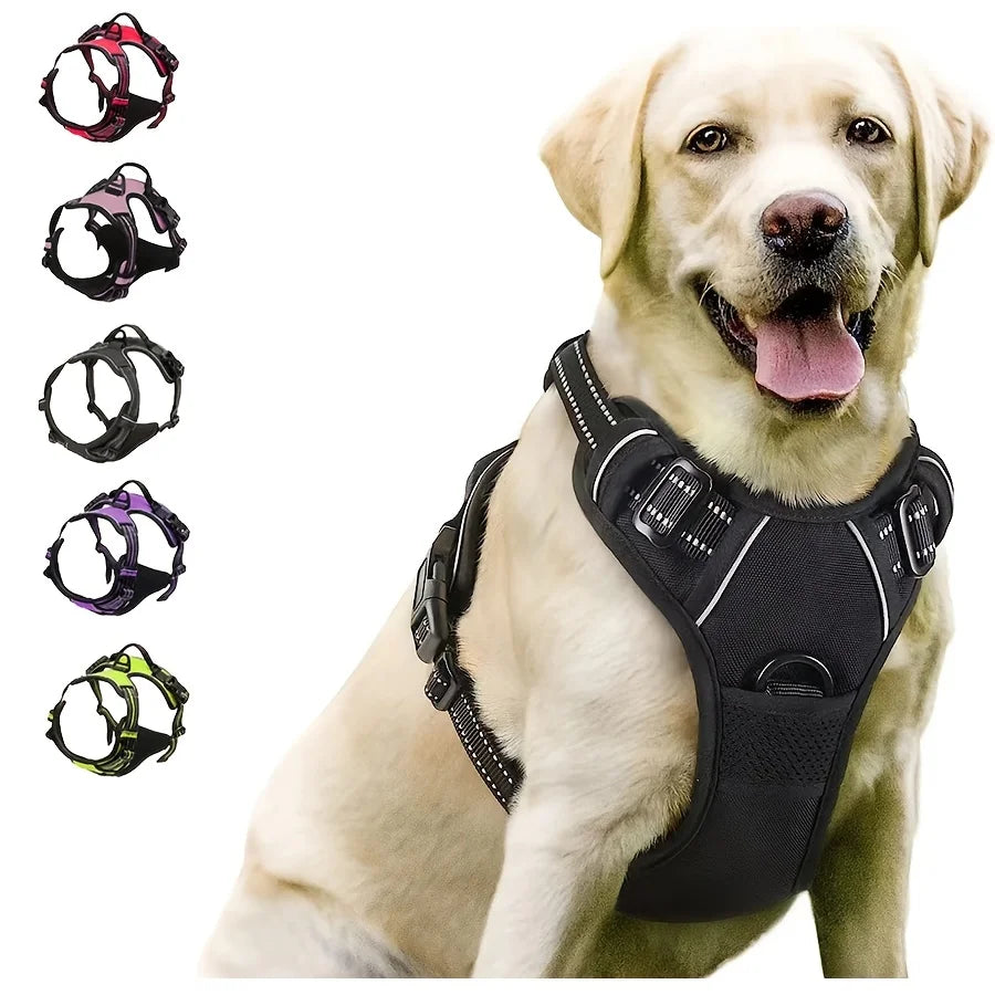 No-Pull Dog Harness Front Clip – Reflective Padded with Handle