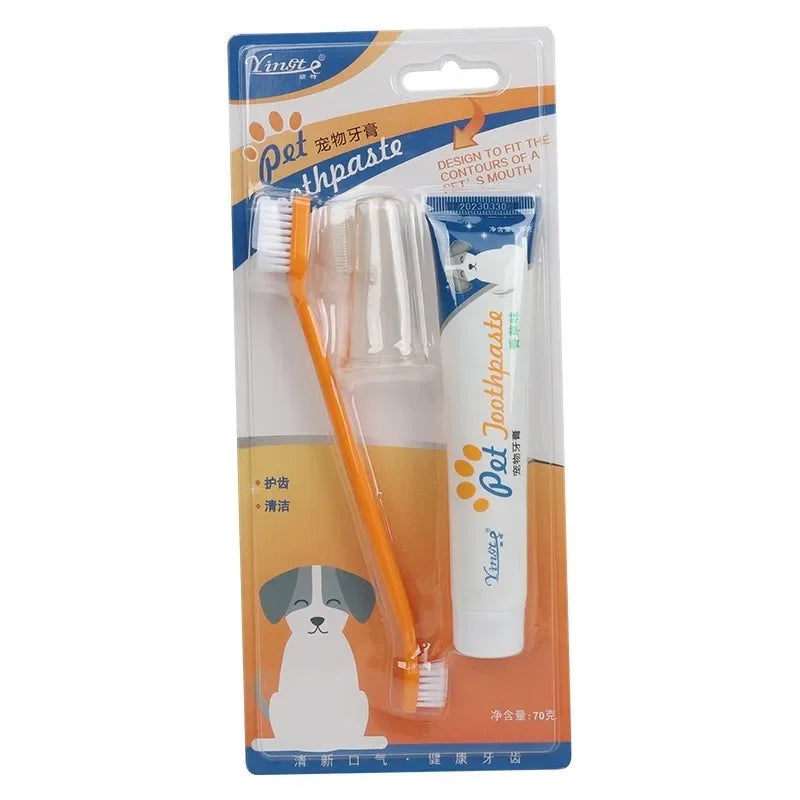 Dog Dental Care Kit – Pet Toothbrush & Toothpaste Set for Tartar