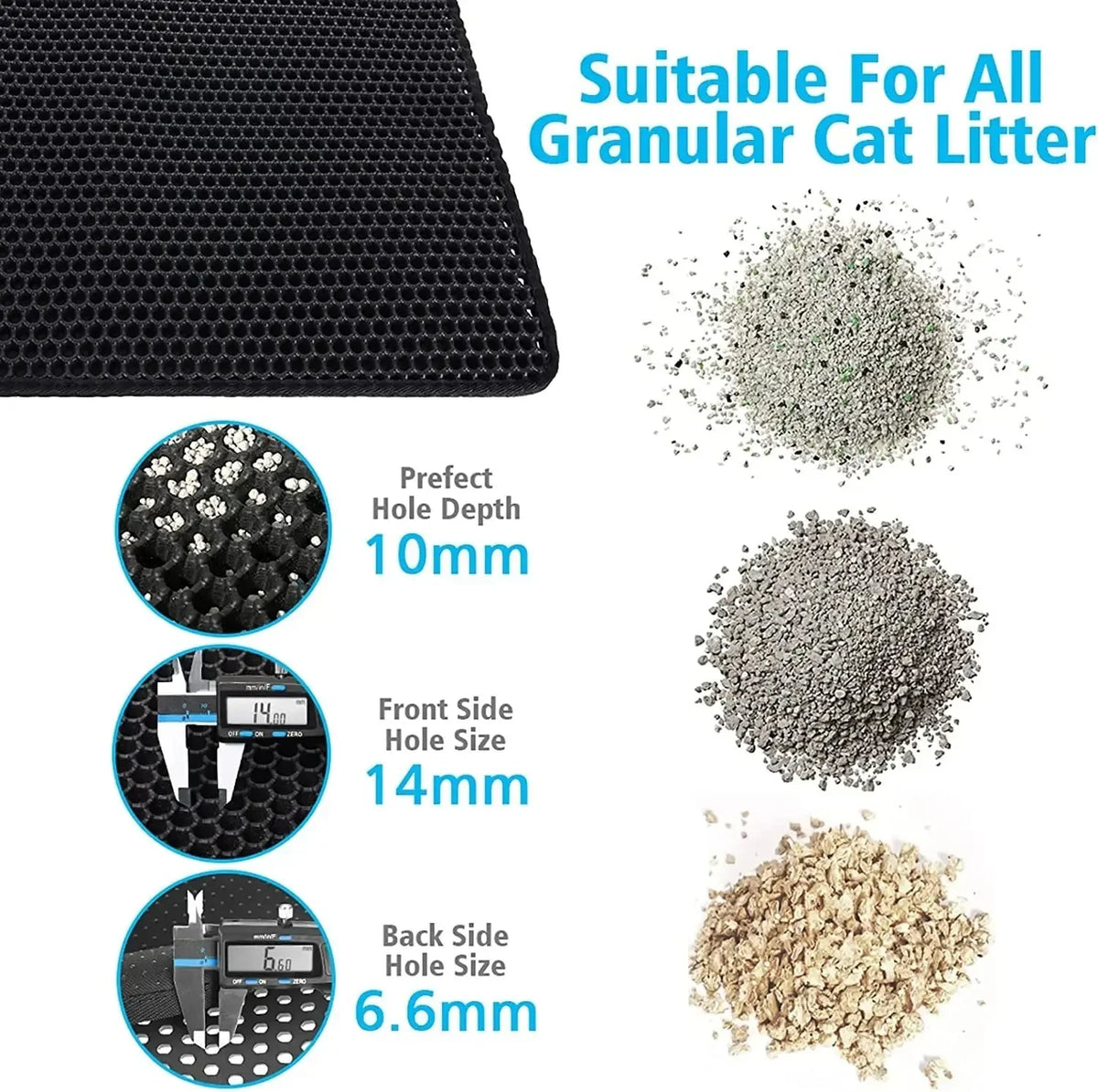 Cat Litter Mat 2-Layer – Waterproof Non-Slip Litter Trapping Mat