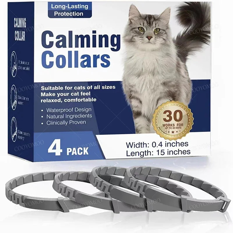 New Release 3/4 Pc Dog Calming Collar Cat Relieve Anxiety Protection Retractable Collars For Puppy Kitten Large Dogs Accessories