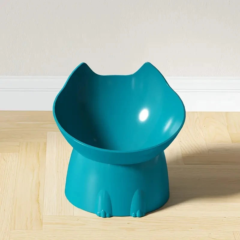 Elevated Cat Bowl – Anti-Tip Raised Tilted Food Dish Neck Protection