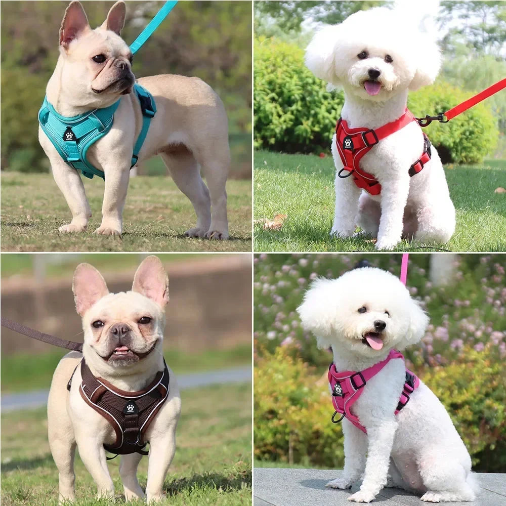 No-Pull Dog Harness with 1.5m Leash – Adjustable Reflective Vest Set