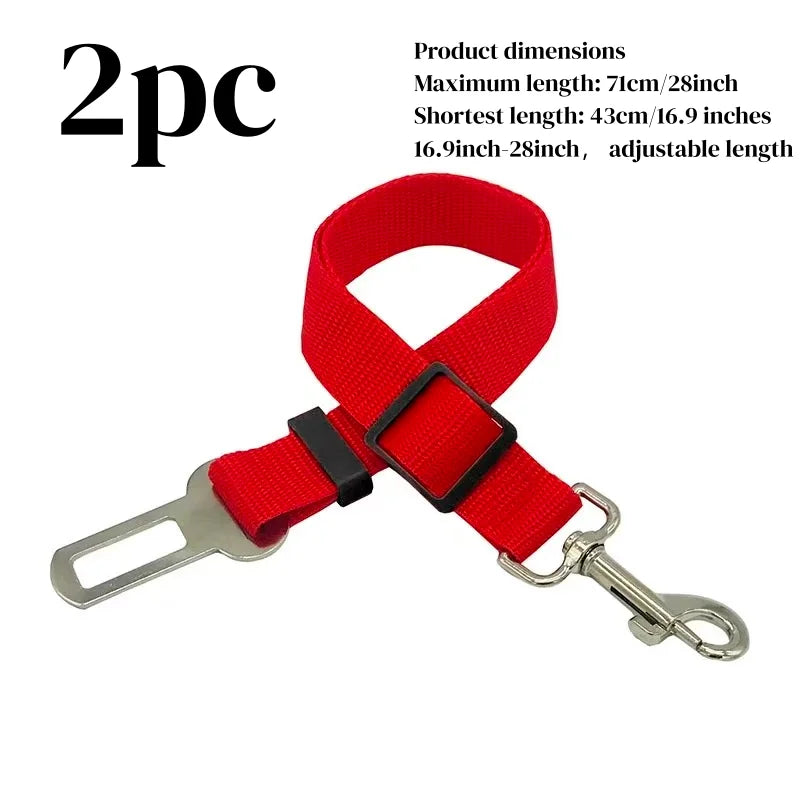 Dog Car Seat Belt – Adjustable Safety Rope with 360° Swivel Hook