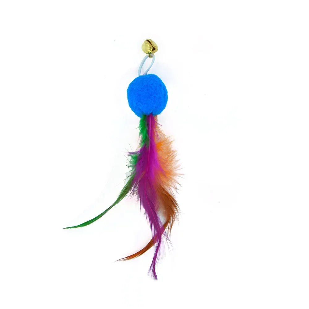 Cat Feather Toy Refills – Replacement Bird, Worm & Ball Teaser Heads