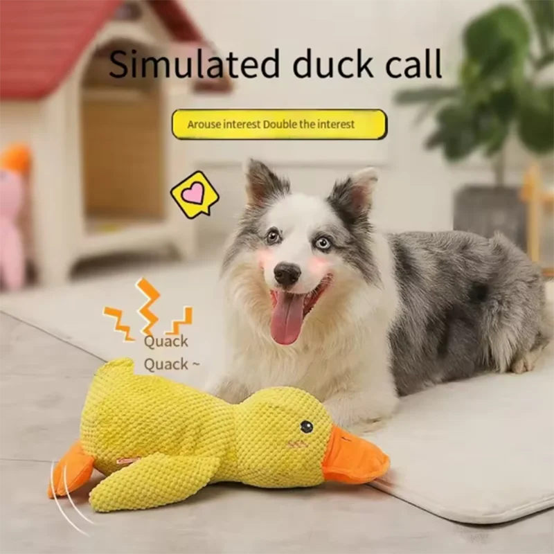 Squeaky Plush Duck Dog Toy – Teeth Cleaning Chew Toy for Dogs