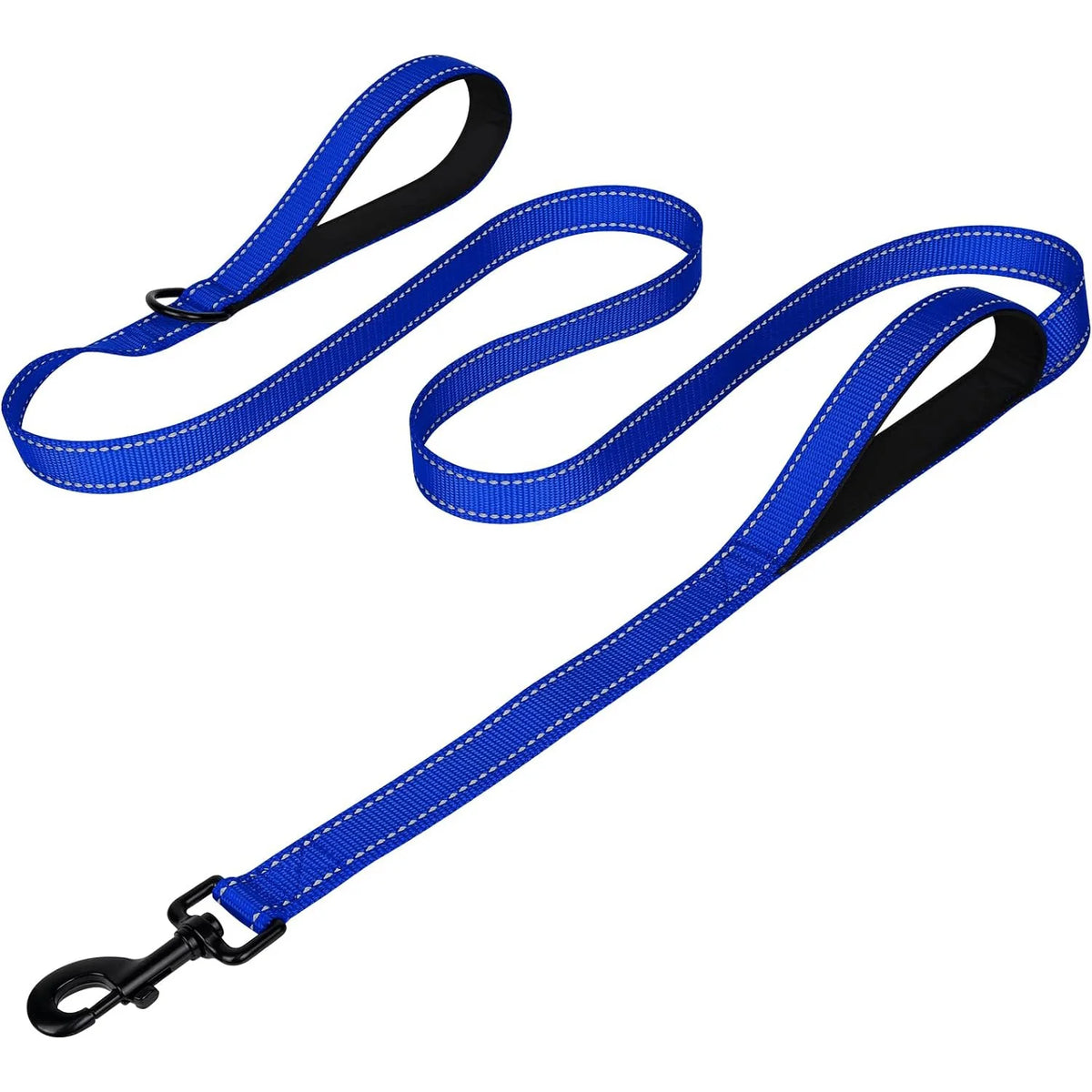 Heavy-Duty Double Handle Dog Leash – Reflective for Large Breeds