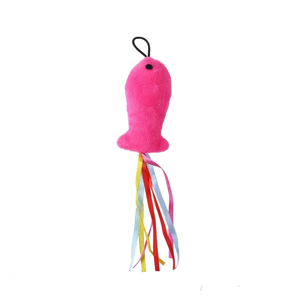 Cat Feather Toy Refills – Replacement Bird, Worm & Ball Teaser Heads