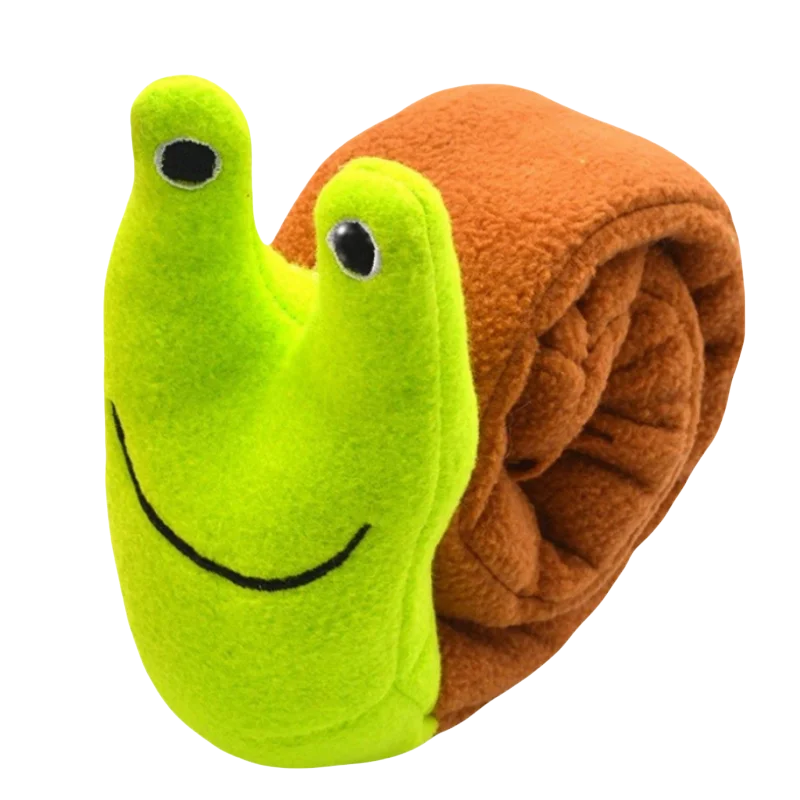 Snail Dog Puzzle Feeder – Squeaky Plush Snuffle Toy