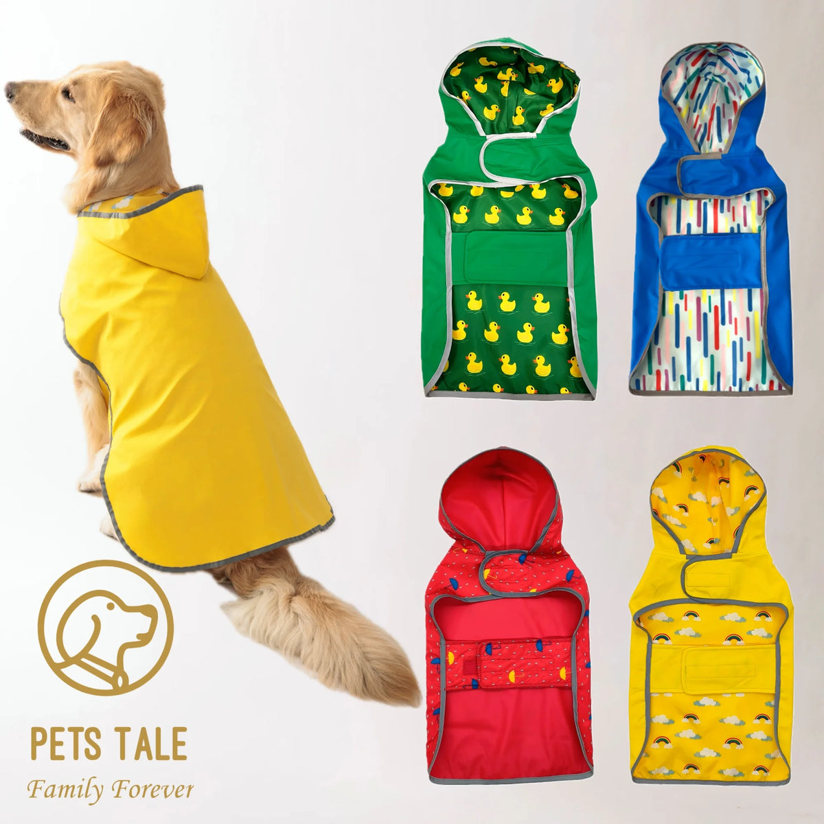 Yellow Dog Raincoat – Double-Layer Waterproof Pet Rain Jacket