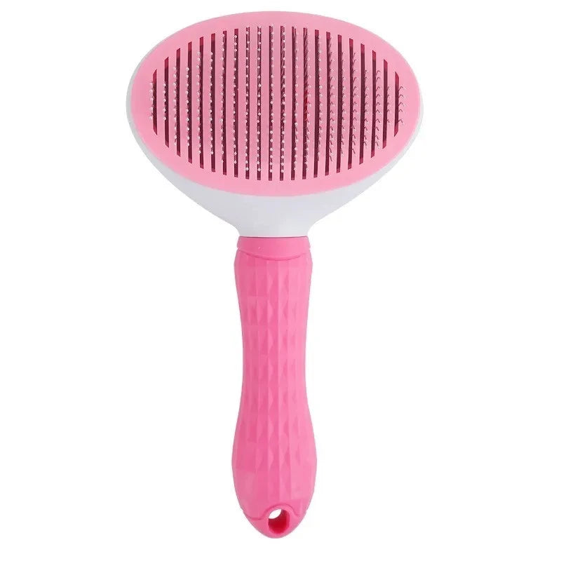 Self-Cleaning Slicker Brush for Dogs & Cats – One-Click Deshedding Brush