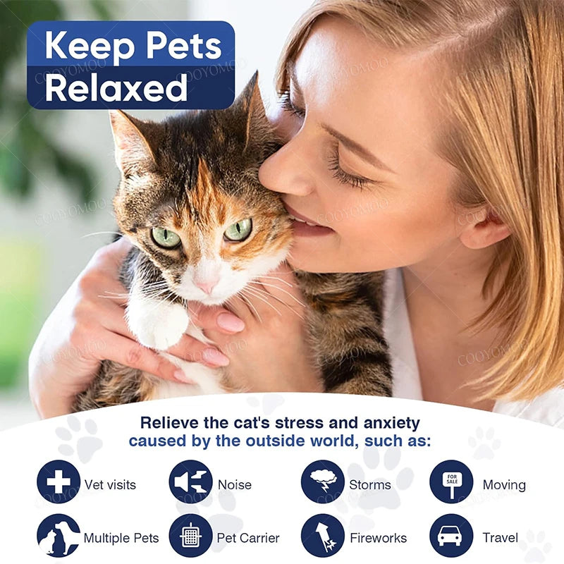 Calming Collar for Dogs & Cats – Adjustable Anxiety Relief Collar 3/4 Pack