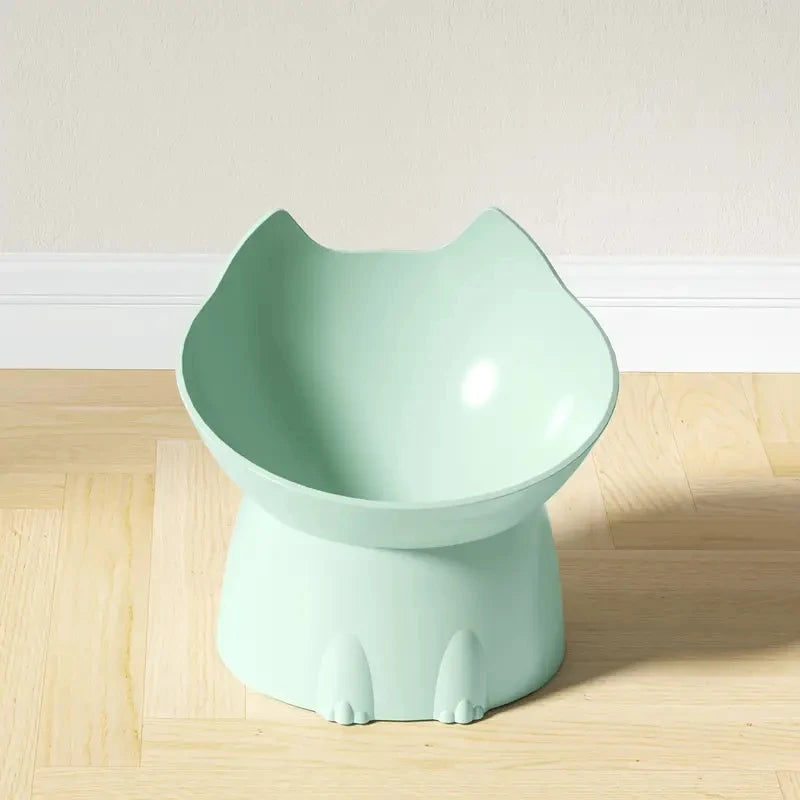 Elevated Cat Bowl – Anti-Tip Raised Tilted Food Dish Neck Protection