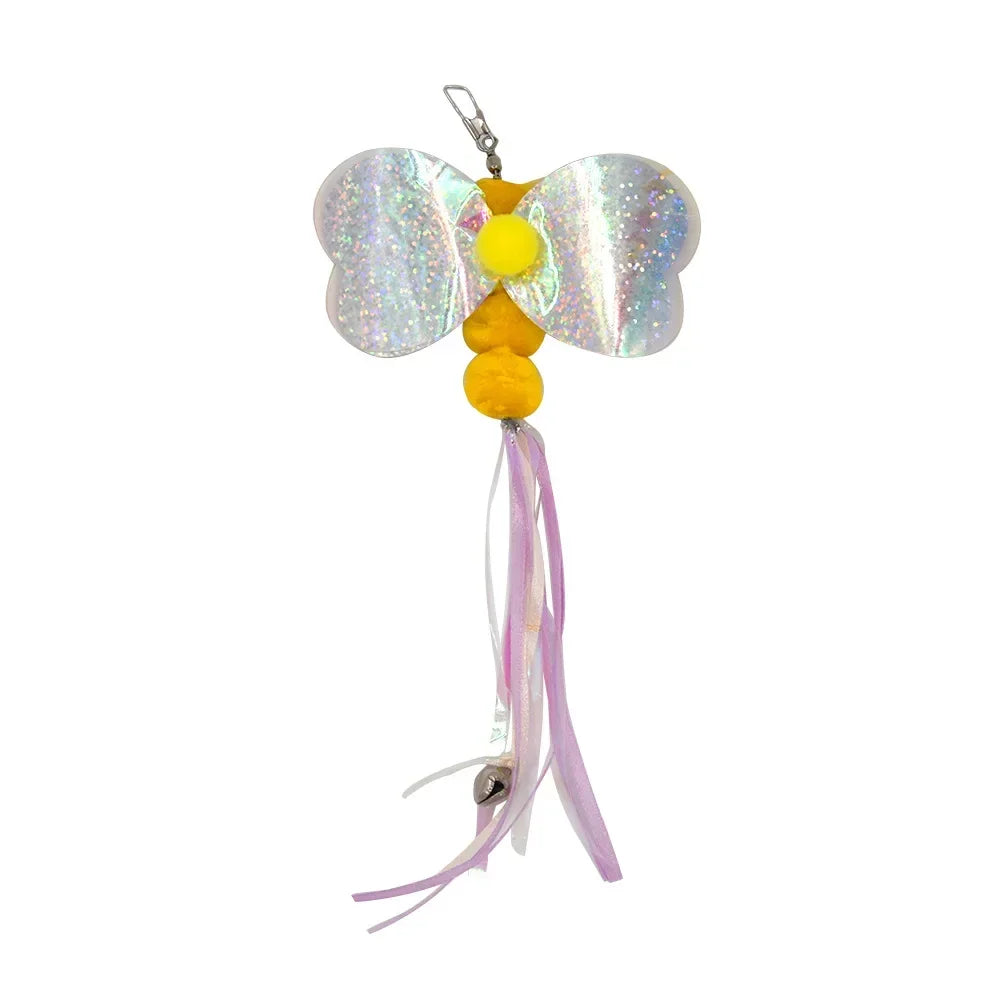 Cat Feather Toy Refills – Replacement Bird, Worm & Ball Teaser Heads