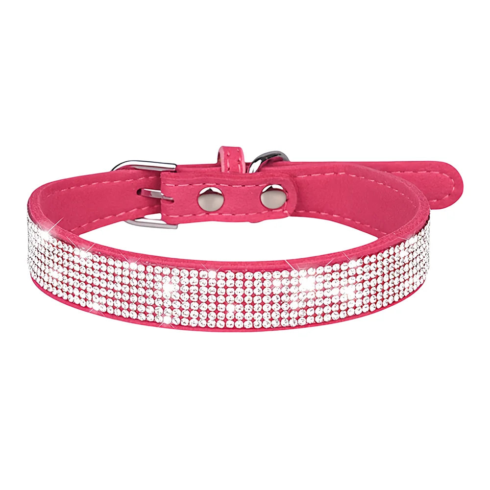 Rhinestone Pet Collar – Soft Adjustable Collar for Dogs & Cats