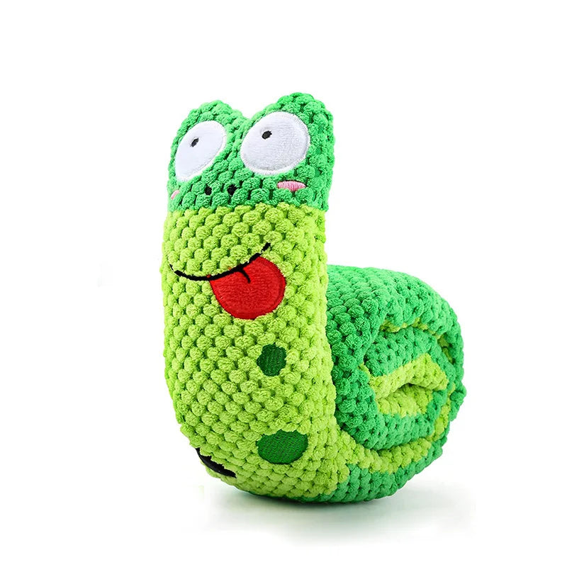 Snail Dog Puzzle Feeder – Squeaky Plush Snuffle Toy