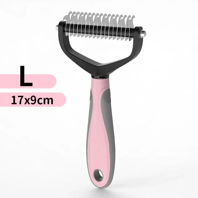 Double-Sided Pet Hair Removal Comb – Stainless Detangling Brush