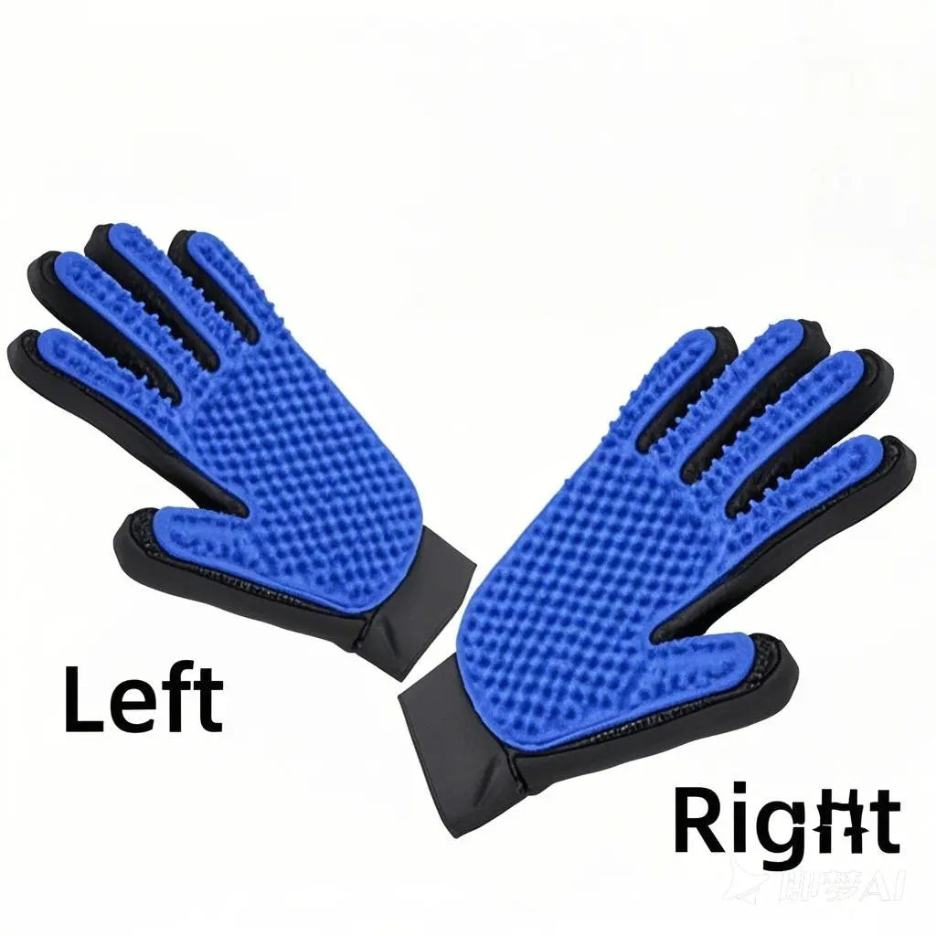 Pet Grooming Glove Brush – Dog & Cat Deshedding Massage Hair Remover