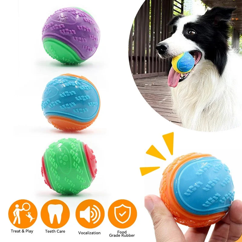 Squeaky TPR Dog Ball – Soft Teeth Cleaning Chew Toy