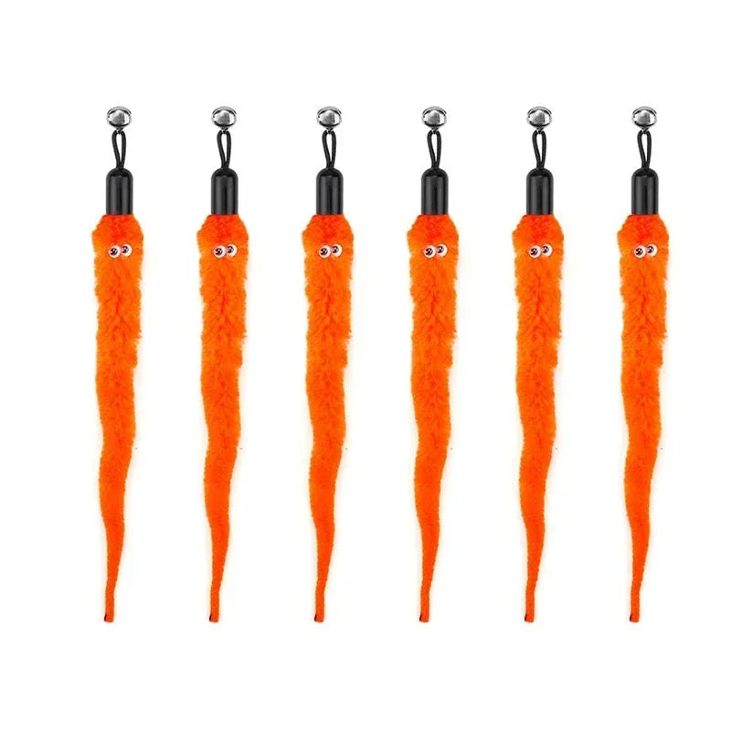 Cat Feather Toy Refills – Replacement Bird, Worm & Ball Teaser Heads