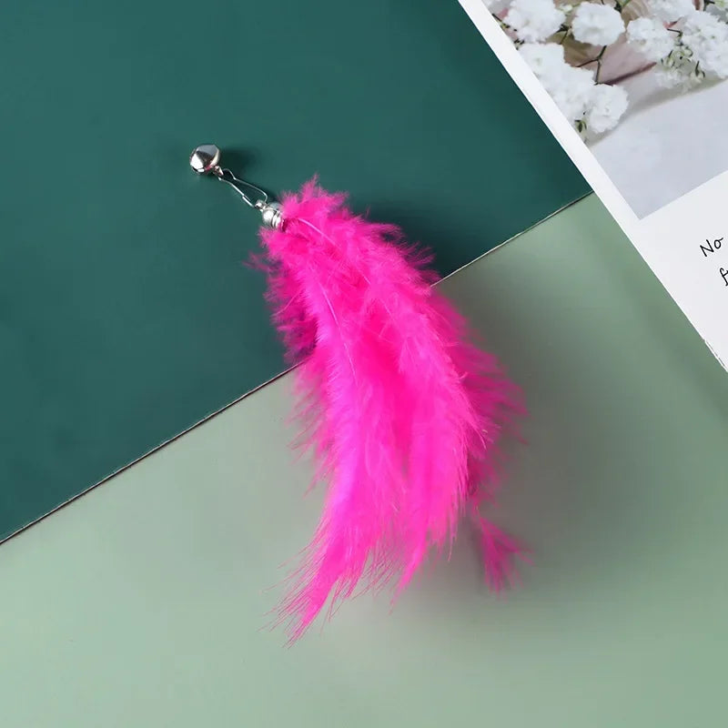 Cat Feather Toy Refills – Replacement Bird, Worm & Ball Teaser Heads