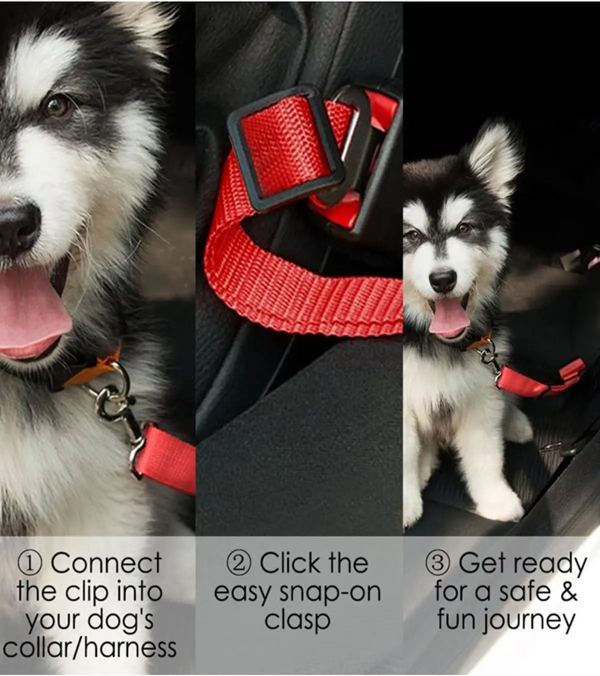 Dog Car Seat Belt – Adjustable Safety Rope with 360° Swivel Hook