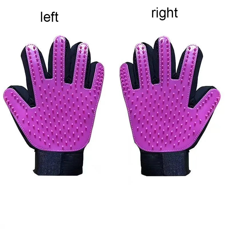 Pet Grooming Glove Brush – Dog & Cat Deshedding Massage Hair Remover