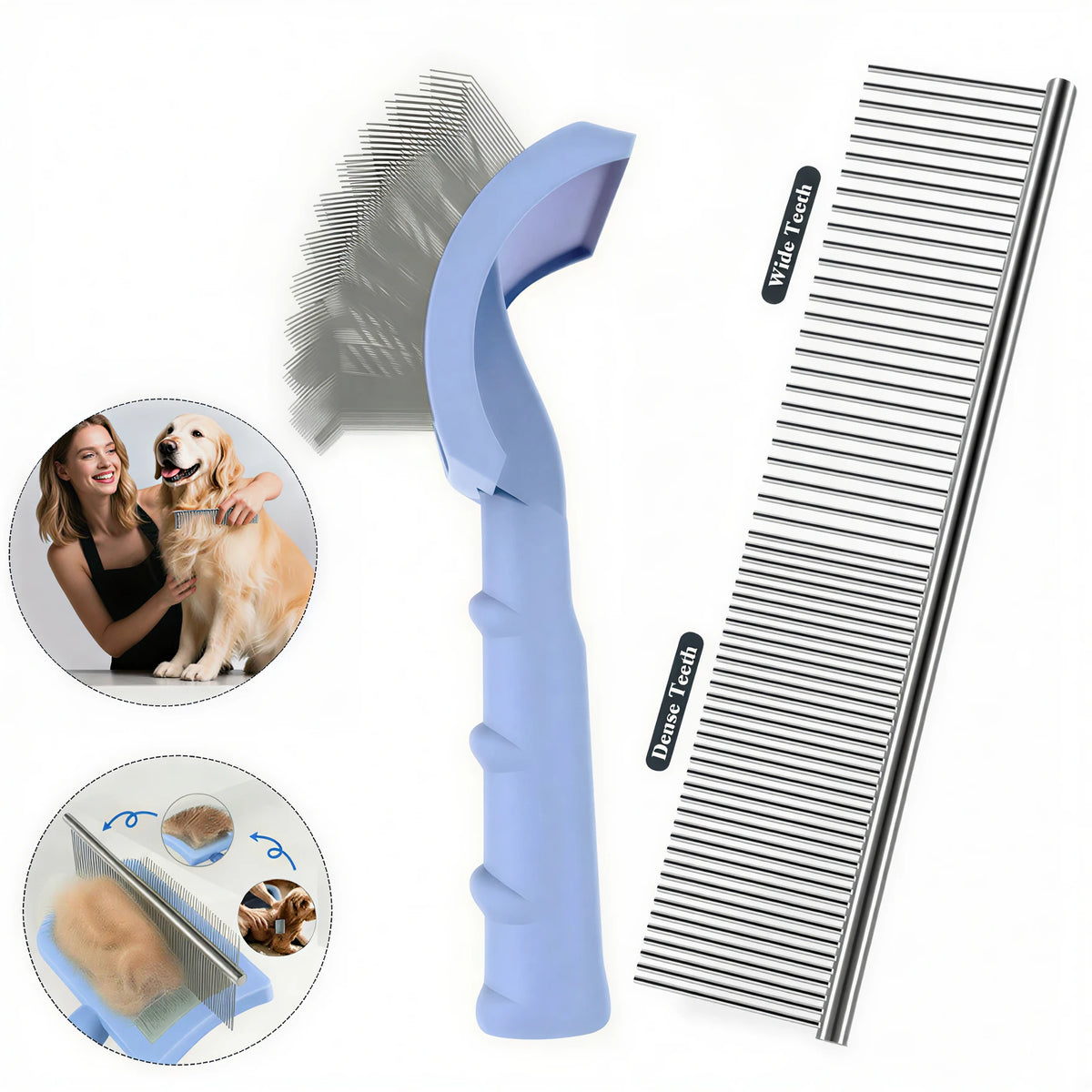 Dog Slicker Brush – Shedding & Knot Removal Pin Brush