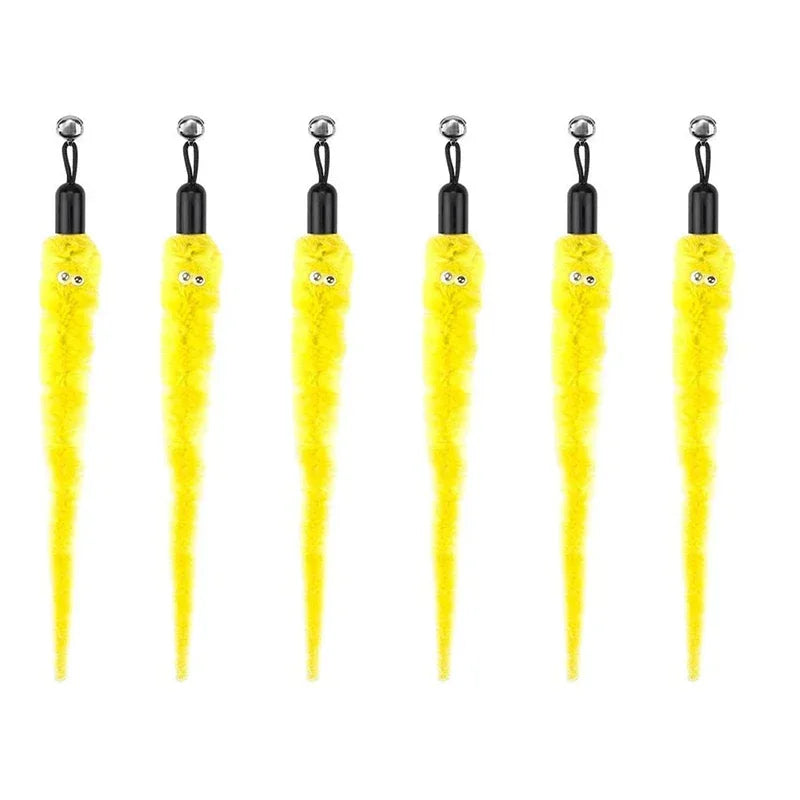 Cat Feather Toy Refills – Replacement Bird, Worm & Ball Teaser Heads