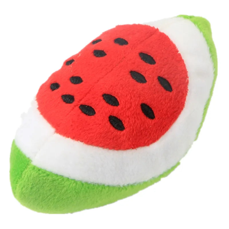 Squeaky Plush Food Dog Toys – Banana, Bone & Vegetable Chew Toys