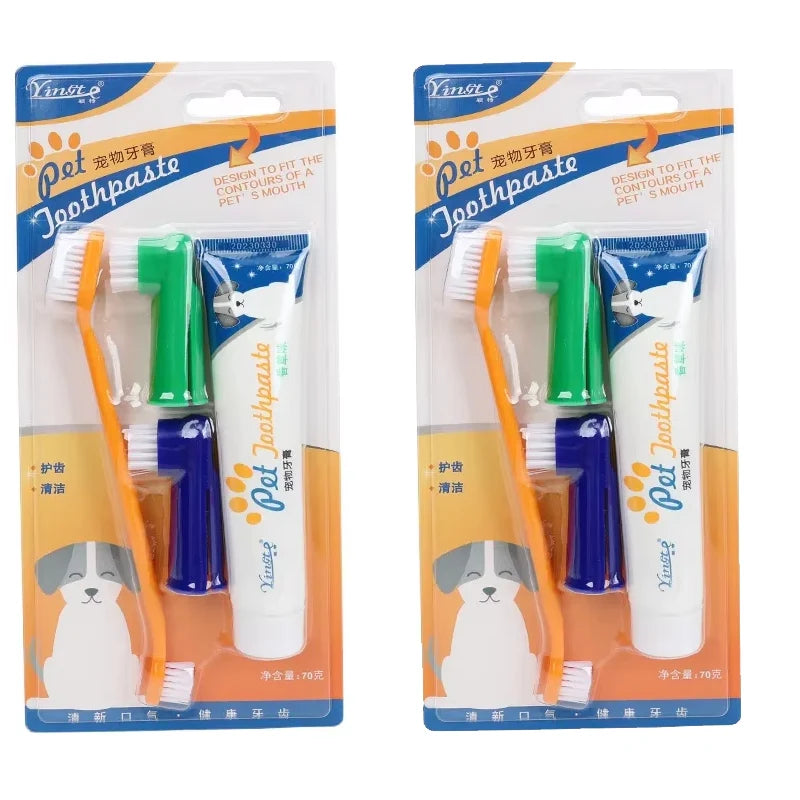 Dog Dental Care Kit – Pet Toothbrush & Toothpaste Set for Tartar