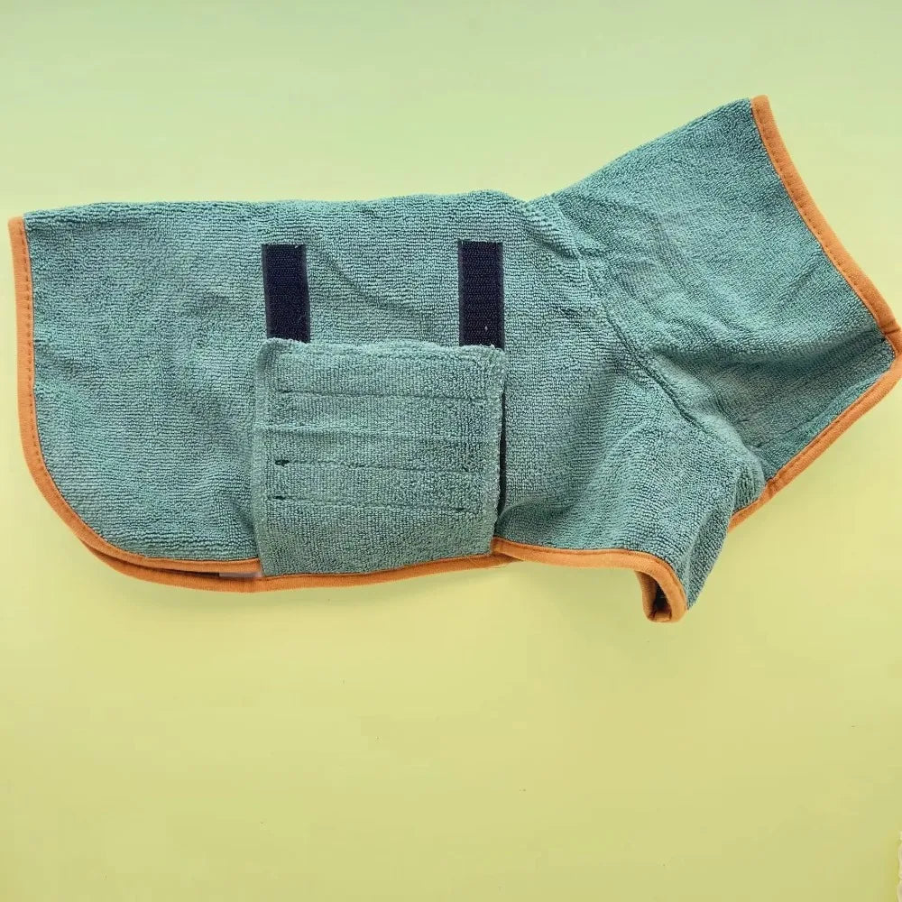 Dog Bathrobe Towel – Quick-Dry Absorbent Pet Bath Robe