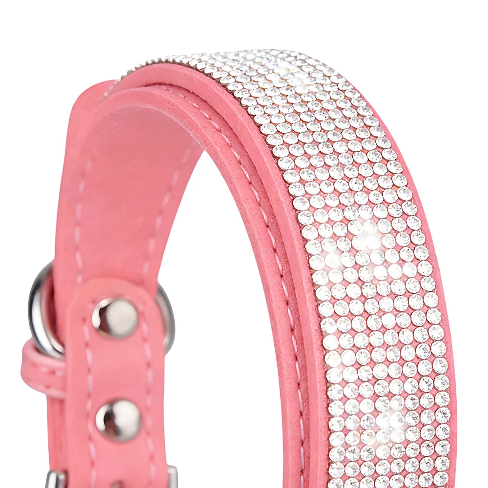 Rhinestone Pet Collar – Soft Adjustable Collar for Dogs & Cats